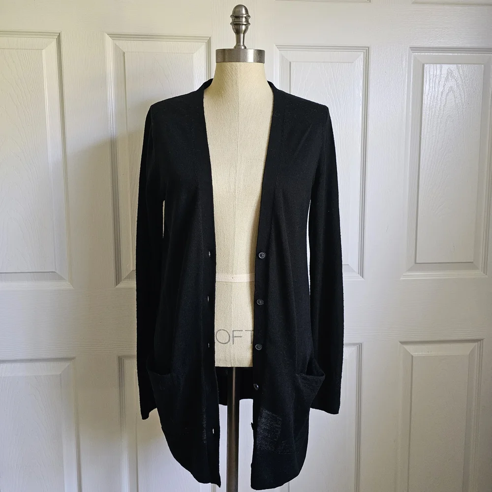 Banana Republic Black Merino Wool Cardigan - Picture 2 of 7